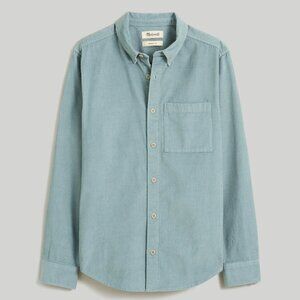 Corduroy Perfect Long-Sleeve Shirt Green Medium Madewell Shacket